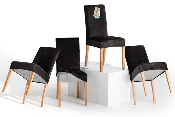 Černé napínací potahy v sadě 4 ks na židli 48 cm Sento – Restilo