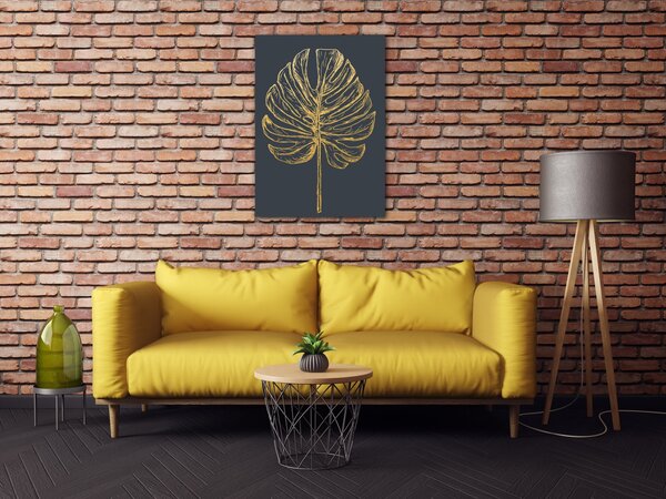 Impresi Obraz Zlatý kreslený list - 50 x 70 cm