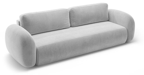 Světle šedá sametová rozkládací/s úložným prostorem pohovka 262 cm Tonale – Cosmopolitan Design
