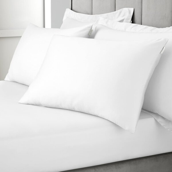 Bílé povlečení na dvoulůžko/prodloužené z bavlněného saténu 230x220 cm Cotton Sateen – Bianca