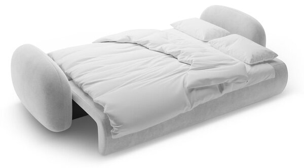 Světle šedá sametová rozkládací/s úložným prostorem pohovka 262 cm Tonale – Cosmopolitan Design