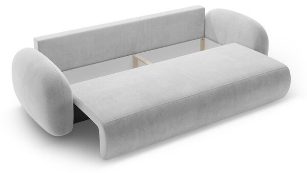 Světle šedá sametová rozkládací/s úložným prostorem pohovka 262 cm Tonale – Cosmopolitan Design