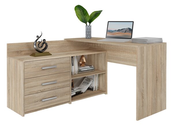 Rohový pc stolek Debio 1 (dub sonoma). Akce -20%