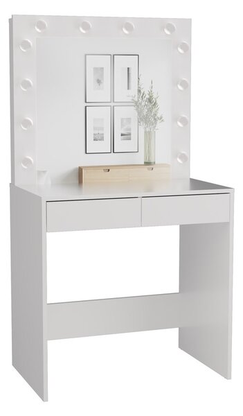 Toaletní stolek Micras 1 (bílá) (se zrcadlem) (s LED osvětlením)