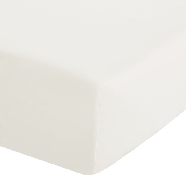 Krémové napínací perkálové prostěradlo 150x200 cm Easy Iron Percale – Catherine Lansfield