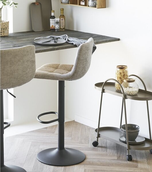 Béžová čalouněná barová židle s nastavitelnou výškou (výška sedáku 61 cm) Middelfart – House Nordic