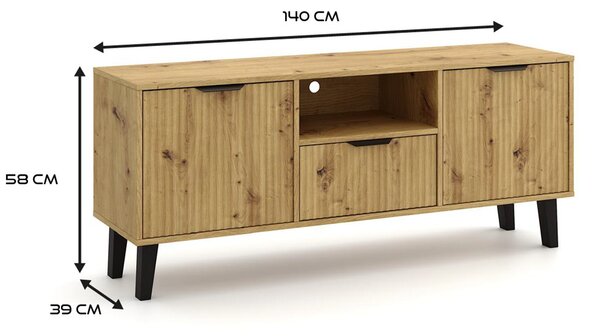 TV skříňka Sacar 1 (dub artisan). Akce -19%