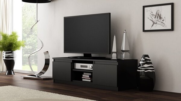 TV skříňka Musecalo 120 (černá matná). Akce -23%