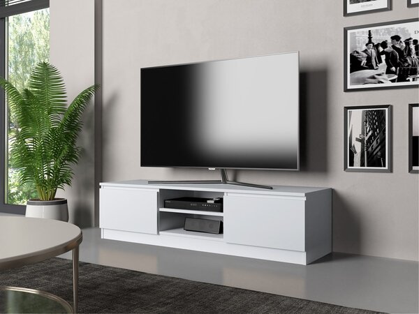 TV skříňka Musecalo 140 (bílá matná). Akce -22%