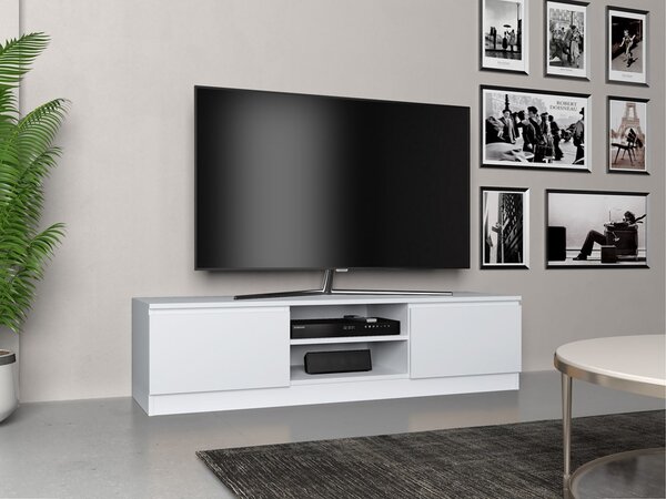 TV skříňka Musecalo 140 (bílá matná). Akce -22%