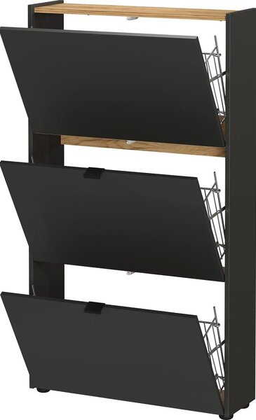 Antracitová předsíňová sestava 101x200x22 cm Ameca – Germania