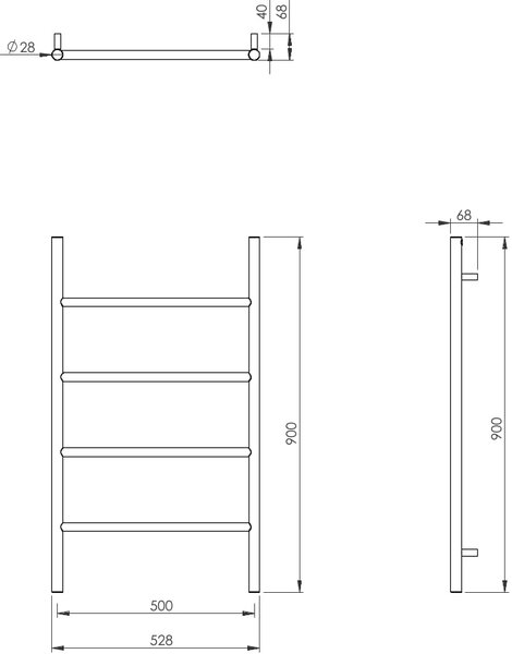 Imers Minimal koupelnový radiátor designově 90x53 cm chrom G0115309003