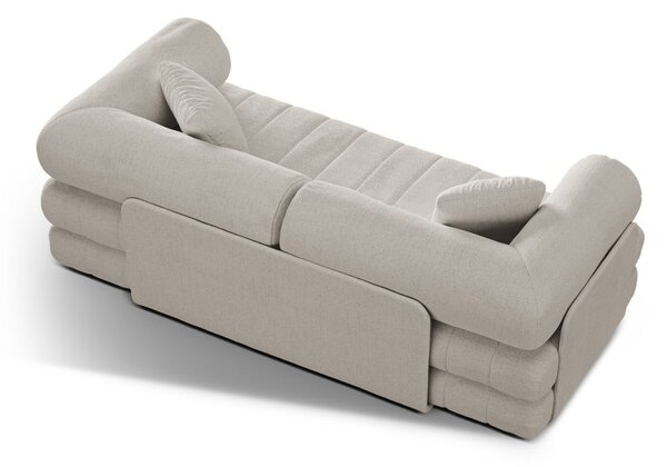 Béžová rozkládací pohovka z textilie bouclé 206 cm Kemi – Cosmopolitan Design