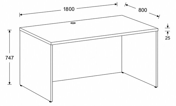 Kancelářský psací stůl FRAME, 180x80 cm, ořech