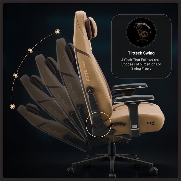 Herní židle látková hnědá, Normal: Diablo X.Eye Prime Camel Brown