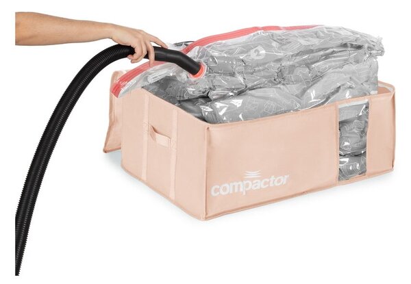 Vakuový plastový úložný box na oblečení 65x45x27 cm Pink Edition – Compactor