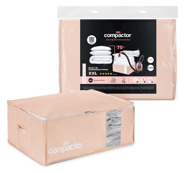 Vakuový plastový úložný box na oblečení 65x45x27 cm Pink Edition – Compactor