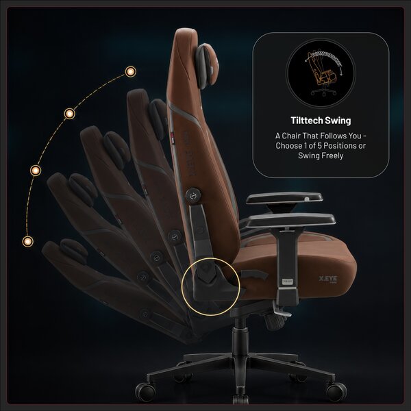 Herní židle textilní hnědá, Normal: Diablo X.Eye Prime Cinnamon Brown