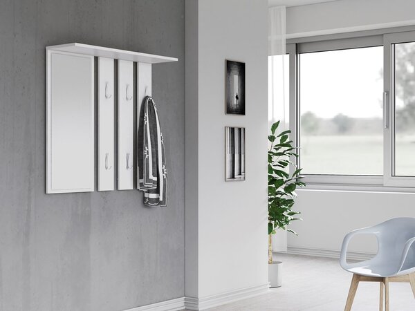 Věšákový panel Oasis 1 (bílá) (se zrcadlem)