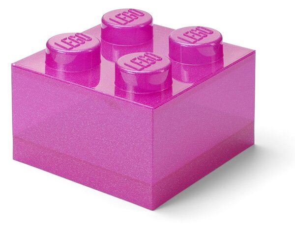 Růžový plastový dětský úložný box 25x25x18 cm – LEGO®