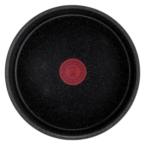 Hliníkové hrnce na indukci s nepřilnavým povrchem a odnímatelnou rukojetí v sadě 3 ks INGENIO Black stone L3998902 – Tefal