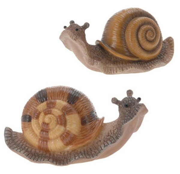 Zahradní figurka z polistone Snails, sada 2ks, 10 cm, vícebarevná