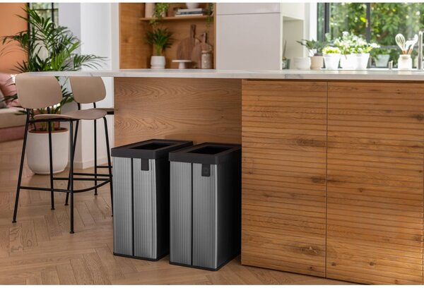 Šedý odpadkový koš na tříděný odpad z recyklovaného plastu 54 l Verto Recycle – Curver