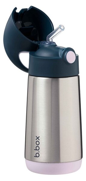 Termoska na pití s brčkem, 350ml, b.box, indigo/růžová