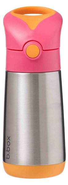 Termoska na pití s brčkem, 350ml, b.box, růžovo/oranžová
