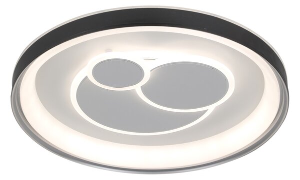 Italux PLF-54205-BK-WH LED přisazené stropní svítidlo Florina | 46W integrovaný LED zdroj | 5750lm | 3000+4000+6500K | dálkové ovládání | stmívač | černá | bílá
