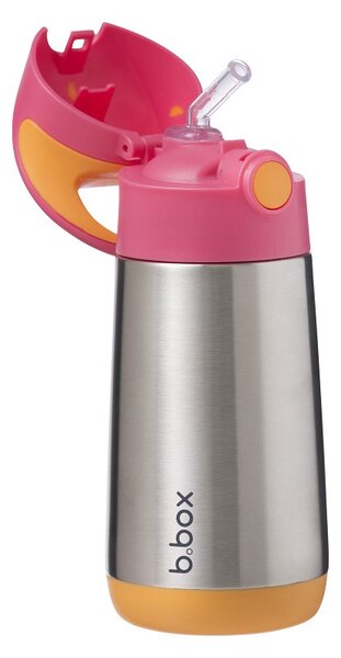 Termoska na pití s brčkem, 350ml, b.box, růžovo/oranžová