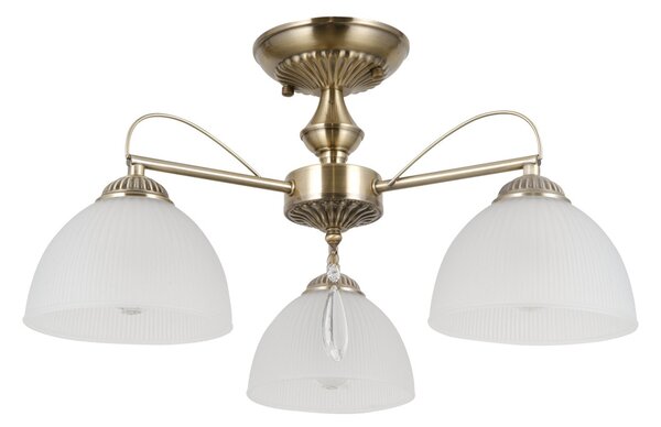 Italux PND-40623-3-AB přisazené stropní svítidlo Moreti | 40W E27 | mosaz | opálová