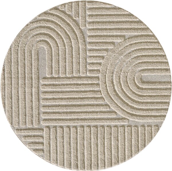 Ayyildiz, Kusový koberec Art 1121 Beige kruh, 120x120 (průměr) kruh, béžová, ložnice