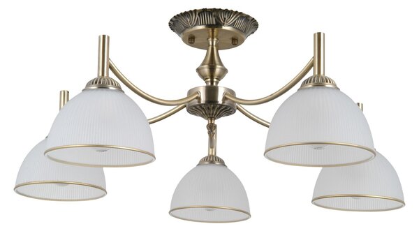 Italux PND-40653-5-ABR-WH přisazené stropní svítidlo Fener | 40W E27 | mosaz | opálová