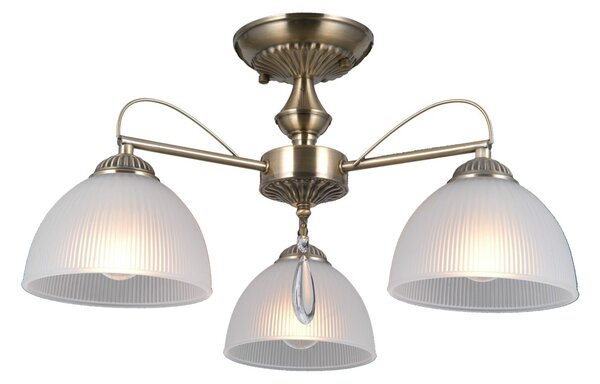 Italux PND-40623-3-AB přisazené stropní svítidlo Moreti | 40W E27 | mosaz | opálová
