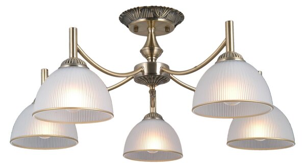 Italux PND-40653-5-ABR-WH přisazené stropní svítidlo Fener | 40W E27 | mosaz | opálová