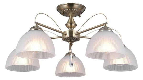 Italux PND-40623-5-AB přisazené stropní svítidlo Moreti | 40W E27 | mosaz | opálová