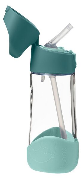 Láhev na pití s brčkem, 450ml, b.box, emerald forest