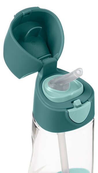 Láhev na pití s brčkem, 450ml, b.box, emerald forest