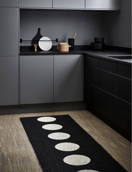 Černo-bílý vnitřní a venkovní běhoun 70x150 cm Vera Black – Pappelina