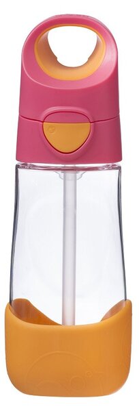 Láhev na pití s brčkem, 450ml, b.box, růžovo/oranžová