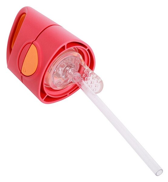 Láhev na pití s brčkem, 450ml, b.box, růžovo/oranžová