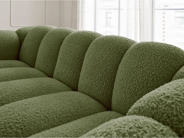 Zelená pohovka z textilie bouclé 232 cm Hippolyte – Bobochic Paris