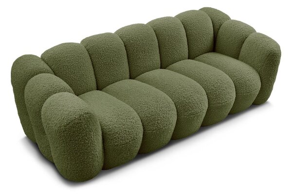 Zelená pohovka z textilie bouclé 232 cm Hippolyte – Bobochic Paris