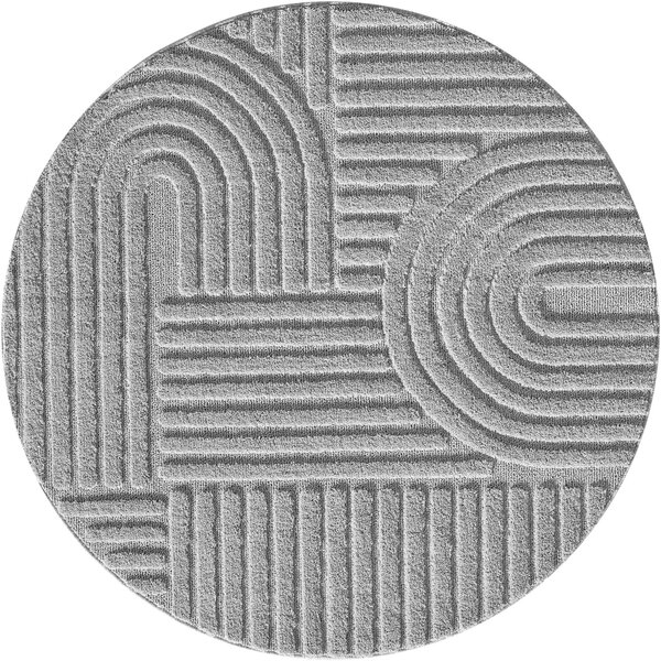 Ayyildiz, Kusový koberec Art 1121 Silver kruh, 80x80 (průměr) kruh, šedá, ložnice