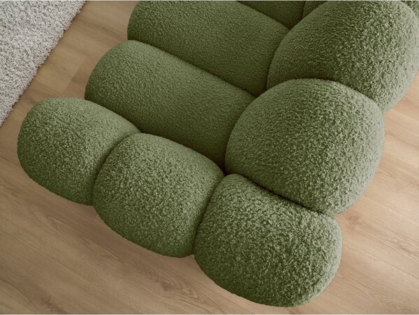 Zelená pohovka z textilie bouclé 232 cm Hippolyte – Bobochic Paris