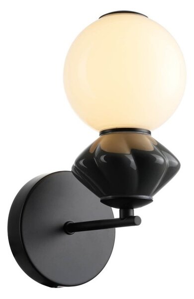 Italux WL-94921-1B-BK LED nástěnné svítidlo Balos | 5W integrovaný LED zdroj | 3000K | černá | šedá | opálová