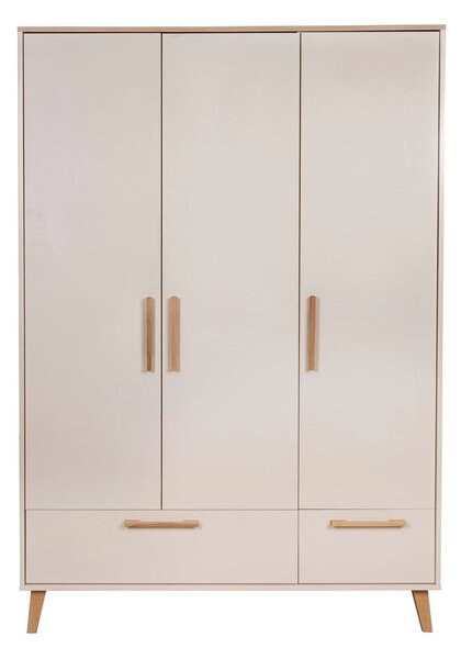Krémová/v přírodní barvě dětská šatní skříň v dekoru dubu 138x200x55 cm Jil – Roba
