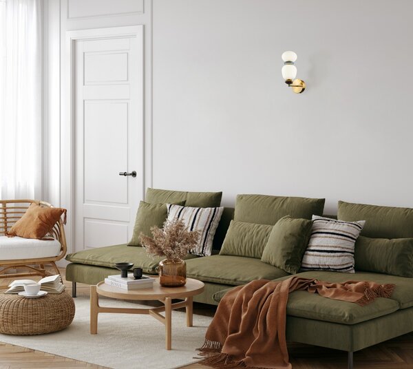 Italux WL-94981-1B-GD LED nástěnné svítidlo Evans | 12W integrovaný LED zdroj | 3000K | zlatá | opálová