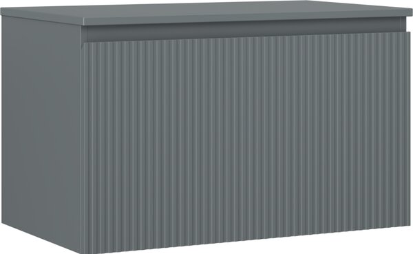 Mexen Rivel, koupelnová skříňka 80 cm s horní částí, 1 zásuvka, drážkovaná, grafitová matná, 91A20-08047-1-BFC66